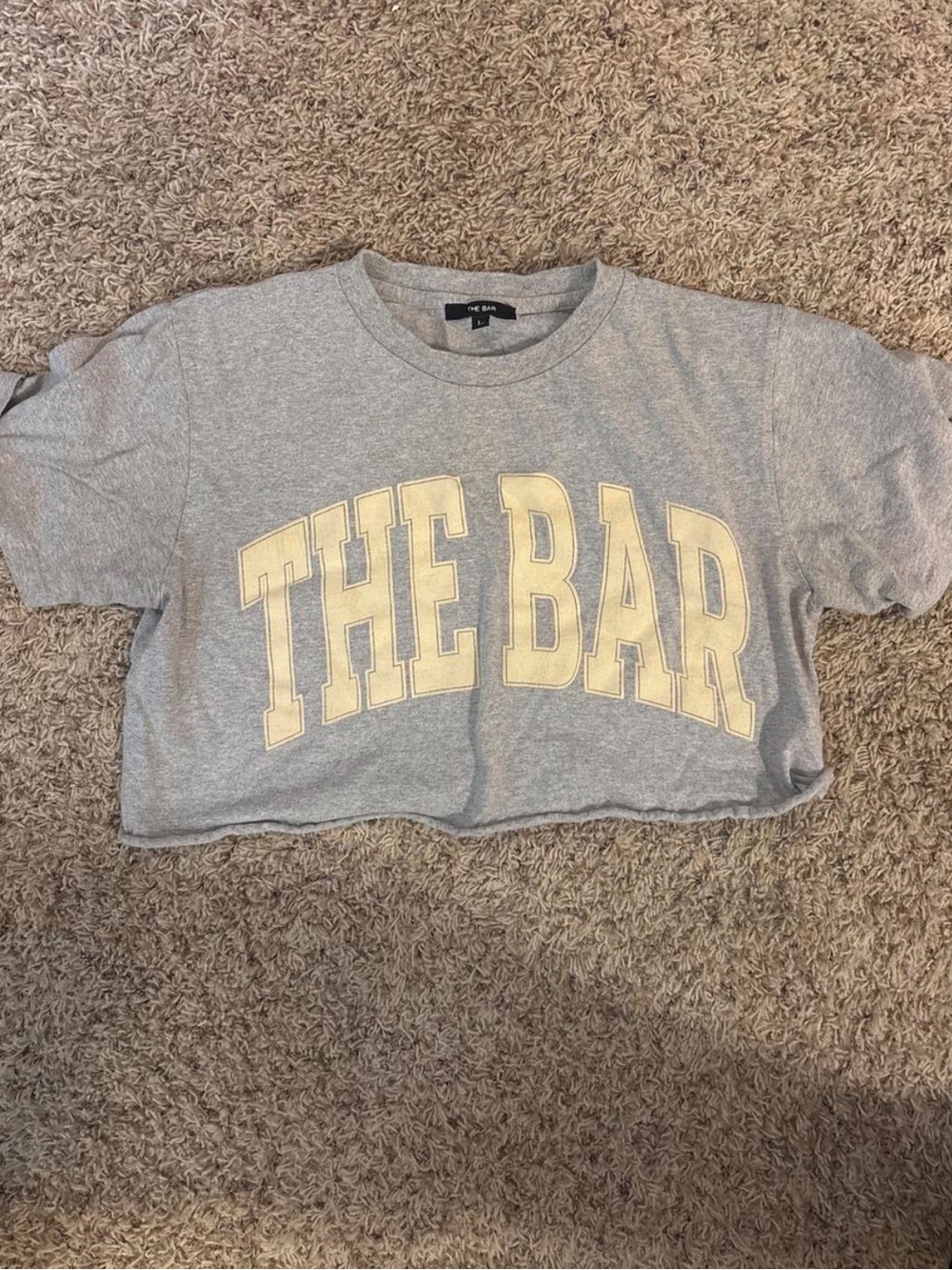The Bar Gray Cropped Tee Cream / Grey